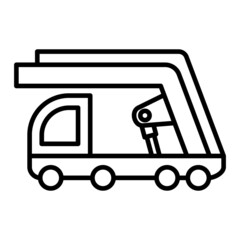 Boarding stairs Vector Outline Icon Isolated On White Background