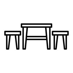 Table Vector Outline Icon Isolated On White Background