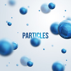 Blue Atoms. Medical background for banner or flyer. Abstract molecules design. Vector illustration.