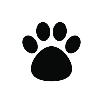 Animal footprint illustration vector black color isolated.Animal icon.Zoo icon map marker