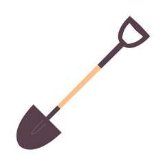 Garden tool shovel. Agriculture and work. Flat vector illustration isolated on white background