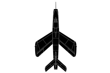 Vista de planta de avión