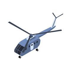 Delivery Helicopter Isometric Composition