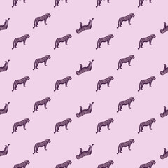 Leopard seamless pattern. Vintage wildlife animals background. © Purple_Lamp