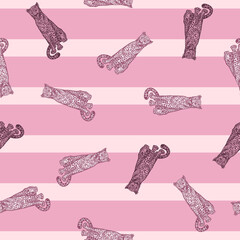 Leopard sitting seamless pattern. Vintage wildlife animals background. © Purple_Lamp