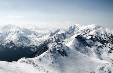 Fototapeta Widok z Kasprowego Wierchu na śnieżne Tatry obraz