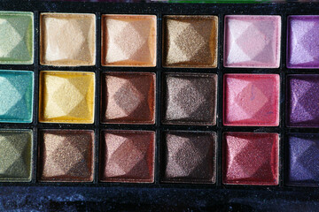 close up of eye shadow on table 