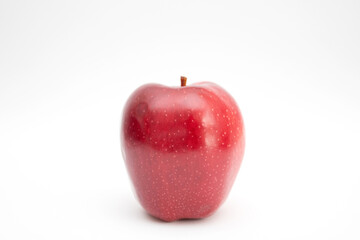 Ripe red apple on a white background