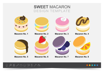 Colorful sweet macarons cakes, French macaroon, .French culture, dessert menu, tea time