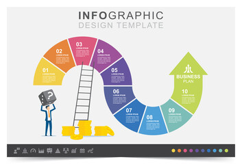 Modern infographic template, presentation business infographic template, business game, icon set