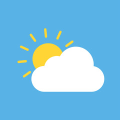 Isolated cloud on the blue background. Cloud icon for web. Vector EPS 10.