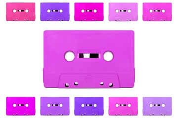 Fototapeta premium Vintage Cassette tape isolated on a white background