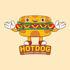 Hot dog mascot cute character