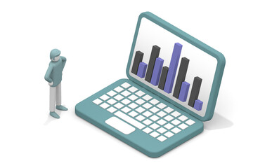 View the data to find the problem. Check the daily business condition. Calculate to succeed. Sales are declining.