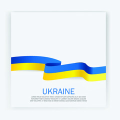 Ukraine flag ribbon vector image 