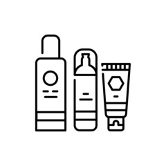 Face care set color line icon. Pictogram for web page