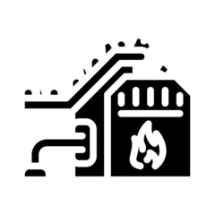 garbage incineration glyph icon vector. garbage incineration sign. isolated contour symbol black illustration