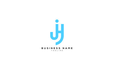 JH, HJ, H, Abstract initial monogram letter alphabet logo design