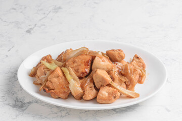 鶏肉とネギの照り焼き