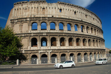 Fototapeta na wymiar Rome, Italy - June 2000: View of the Colosseum, Amphitheatrum Flavium