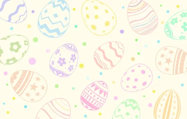 Fotobehang Happy Easter Day kleurrijke ei mooie patroon achtergrond © wirakorn