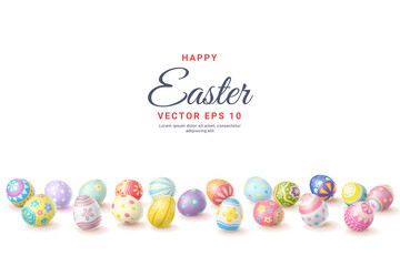 Happy Easter Day colorful egg isolated on white background