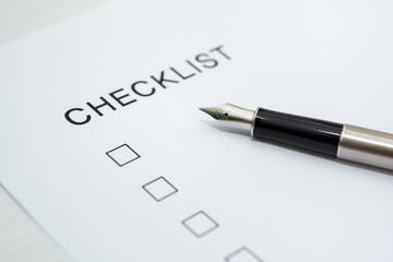 checklist on white paper
