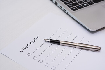 checklist on white paper