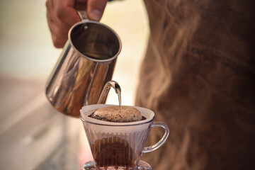 Barista making hand drip Coffee