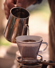 Barista making hand drip Coffee