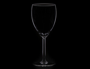 glass goblet on black background