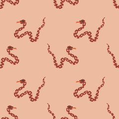 Terracotta snakes boho seamless pattern vector