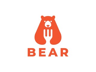 Bear Food Logo Icon Design Abstract
