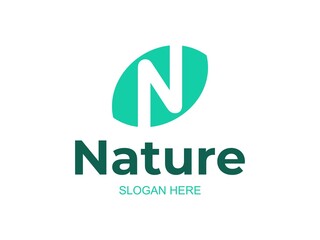 Letter N Leaf Nature Logo Icon