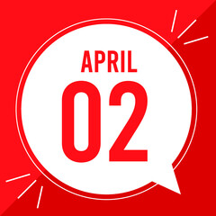 A vector illustration with text: April 2 st day.