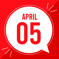 A vector illustration with text: April 5 st day.