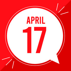A vector illustration with text: april 17 st day.