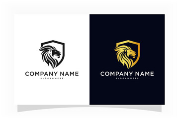 gold lion shield logo design