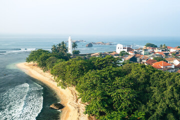 Galle Aerial View. The Fort Galle and Lighthouse. Sri Lanka. 