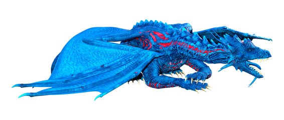 Fototapeta premium 3D Rendering Fairy Tale Dragon on White