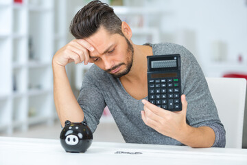portrait of man having finantial problems
