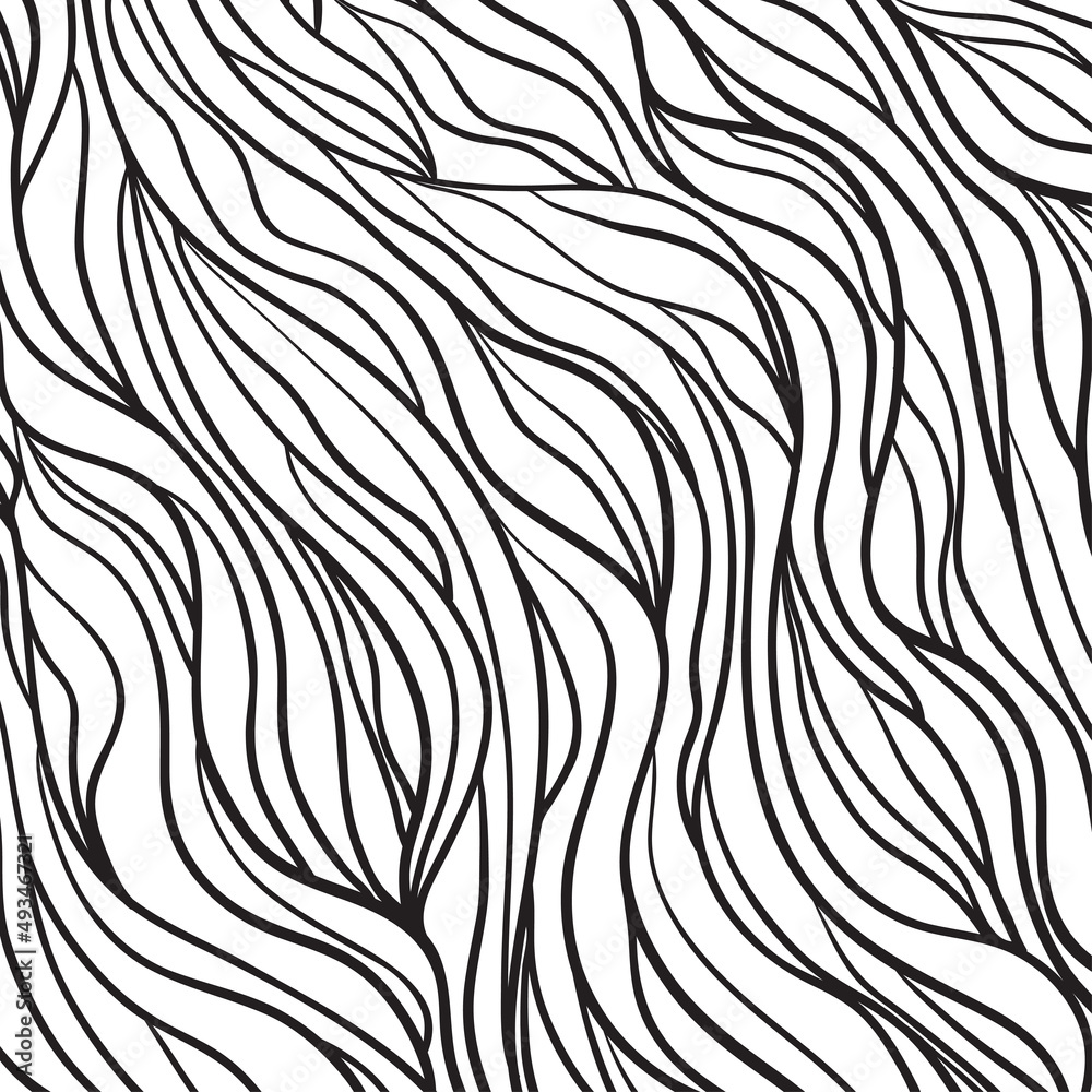 Wall mural chaos waved wallpaper. chaotic pattern. tangled texture with lines. background with stripes and wave