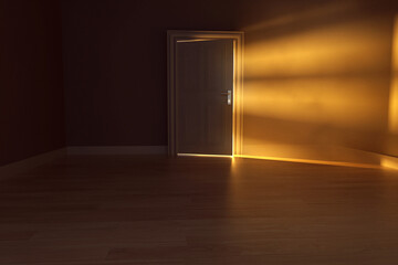 Light rays coming through door (3D Rendering)