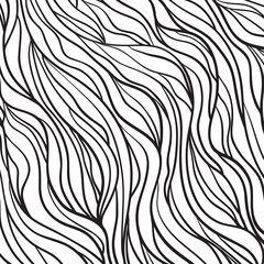 Chaos waved wallpaper. Chaotic pattern. Tangled texture with lines. Background with stripes and waves. Print for banners, posters, flyers and textiles. Black and white illustration for design