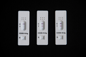 Top view of COVID-19 test on deadly Corona virus infection. Pandemic concept