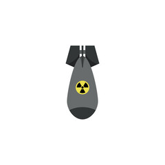 flat nuclear bomb illustration design, nuclear bomb icon vector