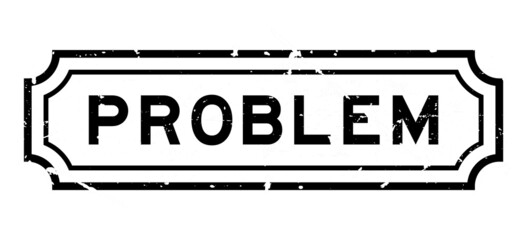 Grunge black problem word rubber seal stamp on white background