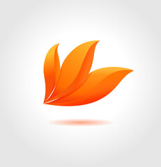 Orange flower. Abstract flower symbol for your business