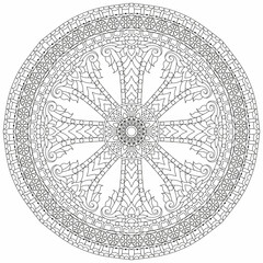Dharma Wheel or dharmachakra, theach and walk to the path of Nirvana. For coloring