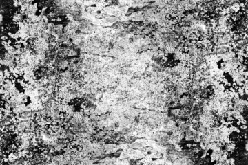 Scattered heavy grunge textured monochromatic cement plaster wall surface